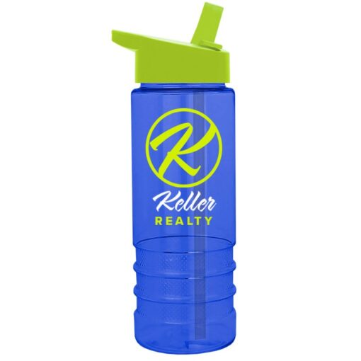 Salute 24 oz. Transparent Sports Bottle - Flip Straw Handle Lid