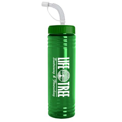24 Oz. Slim Fit UpCycle rPET Bottles With Straw lid