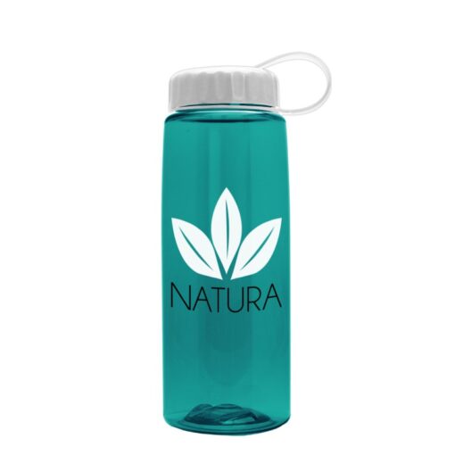 26 Oz. Transparent Flair Sports Bottle w/Tethered Lid