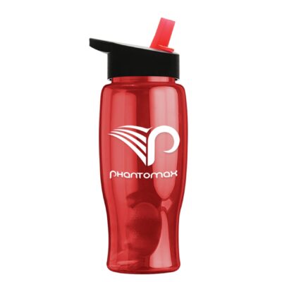 27 Oz. Poly Pure Sports Bottle w/Straw Handle Lid