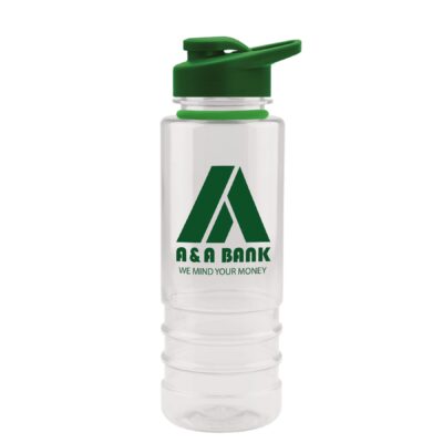 24 Oz. Admiral Tritan™ Transparent Bottle w/Flip Straw Lid & Accent Collar