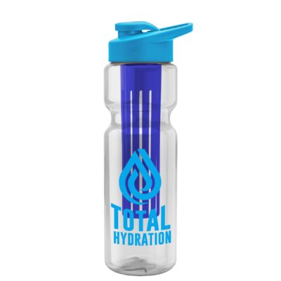 28 Oz. Champion Transparent Sports Bottle w/Drink Thru Lid & Large Infuser