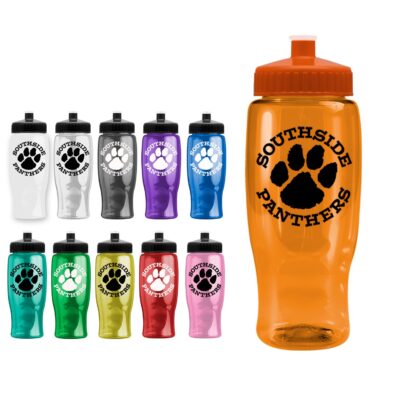27 Oz. Poly-Pure Transparent Sports Bottle w/Push Pull Lid