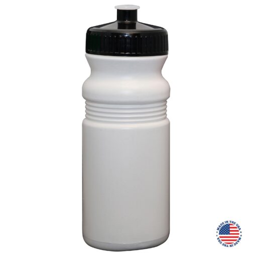 20 Oz. USA-Made White Sport Bottle with Push-Pull Lid-2