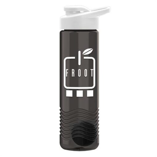 24 Oz. Wave Transparent Shaker Bottle w/Drink-Thru Lid-4