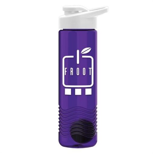 24 Oz. Wave Transparent Shaker Bottle w/Drink-Thru Lid-5