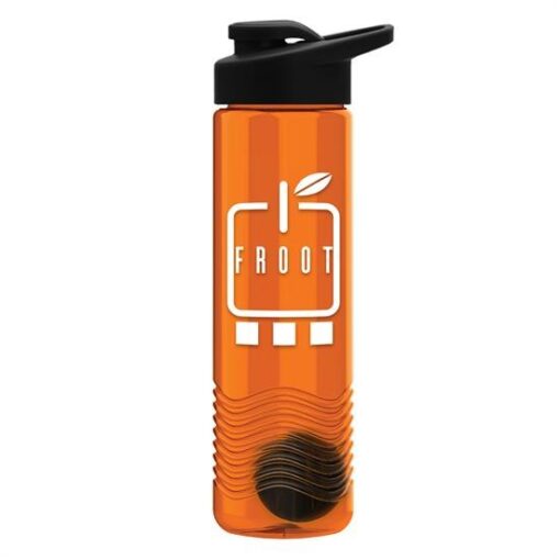 24 Oz. Wave Transparent Shaker Bottle w/Drink-Thru Lid-6