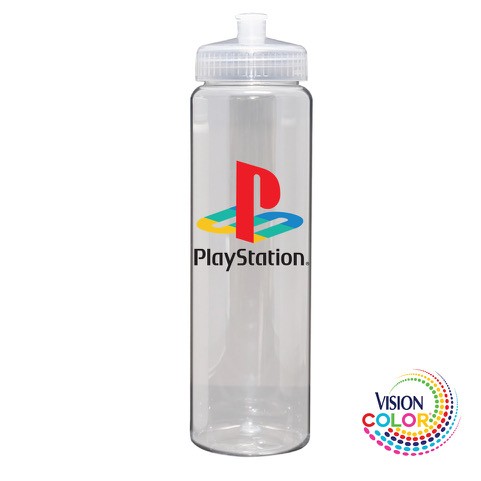 32 Oz. Clear Sport Bottle with Push-pull Lid Full Color Imprint-1