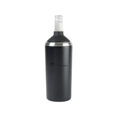 Aviana™ Magnolia Double Wall Stainless Wine Bottle Cooler - Matte Black-1