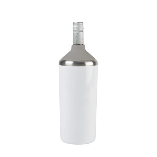 Aviana™ Magnolia Double Wall Stainless Wine Bottle Cooler - White Opaque Gloss-2