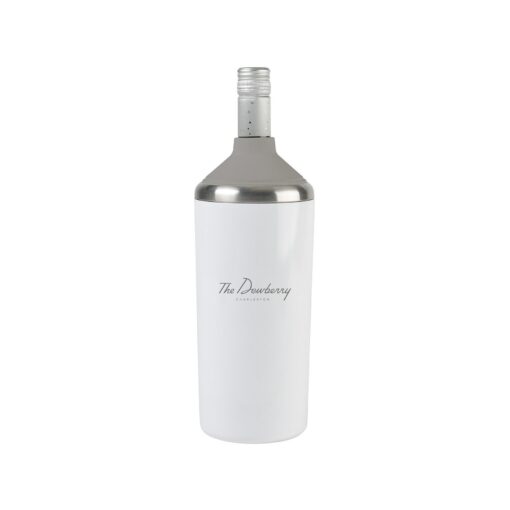 Aviana™ Magnolia Double Wall Stainless Wine Bottle Cooler - White Opaque Gloss-1