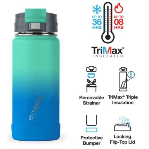 Ecovessel 16 oz Perk TriMax Triple Insulated Coffee / Tea Bottles-2