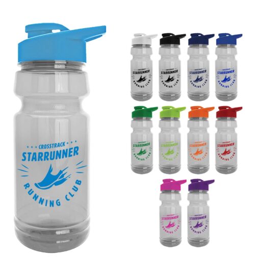 The Trainer - 24 oz. Clear Sports Bottle with Drink thru lid-1