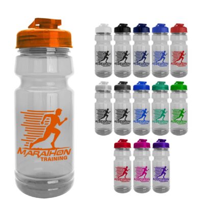 The Trainer - 24 oz. Clear Sports Bottle with USA Flip lid-1