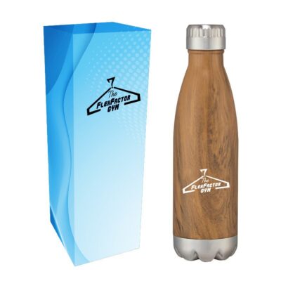16 Oz. Swig Stainless Steel Woodtone Bottle With Custom Box-1