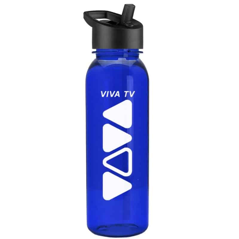 24 Oz. The Outdoorsman Transparent Sports Bottle w/Flip Straw Handle Lid - 2