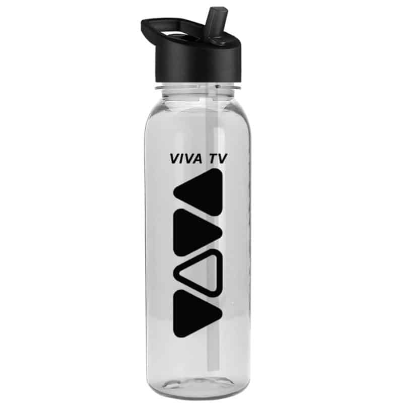 24 Oz. The Outdoorsman Transparent Sports Bottle w/Flip Straw Handle Lid - 3