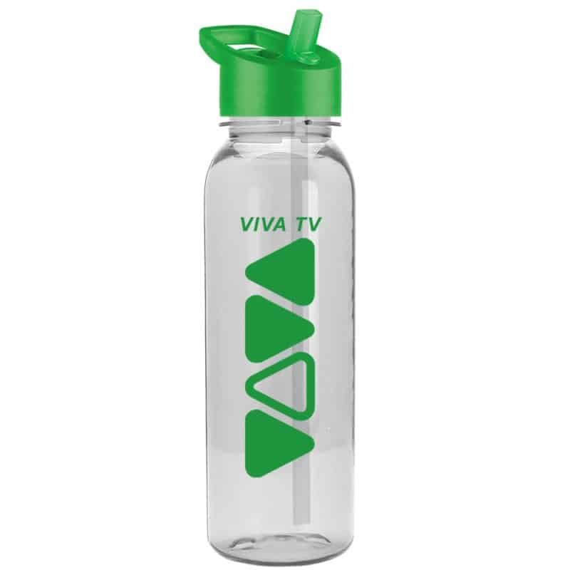 24 Oz. The Outdoorsman Transparent Sports Bottle w/Flip Straw Handle Lid - 6