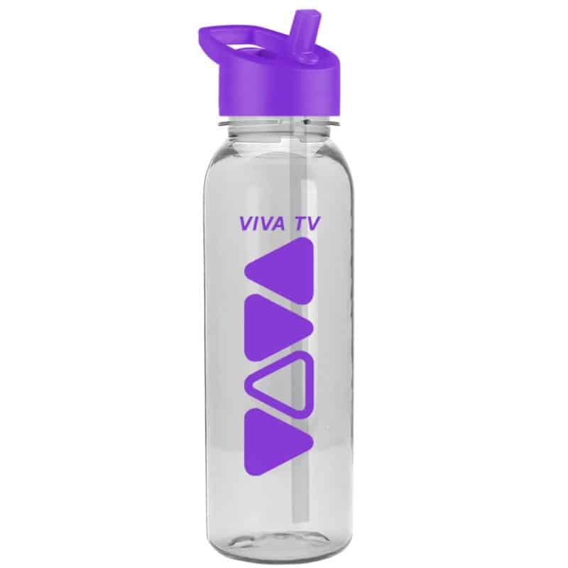 24 Oz. The Outdoorsman Transparent Sports Bottle w/Flip Straw Handle Lid - 9