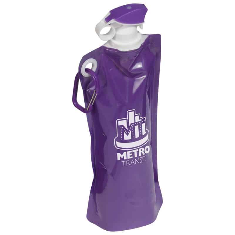 Flip Top Foldable Water Bottle with Carabiner - 9