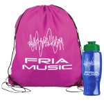 Garyline® Graduate Drawstring Backpack with 27 oz. Bottle - 4